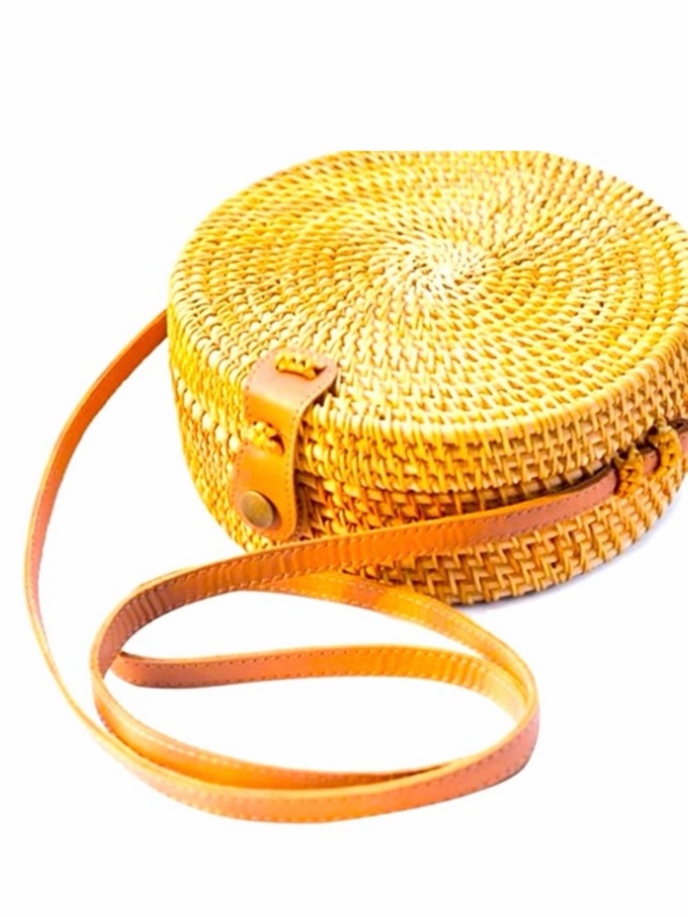 🆕 New Handwoven Balinese Rattan Round Bag